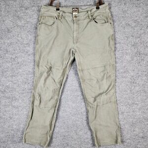 Drake Waterfowl Mens 38 Double Knee Pants Light Green Cotton Canvas Workwear